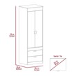 Pemberly Row 2 Door 2 Drawer Bedroom Armoire in Light Oak and Black