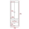 Pemberly Row 2 Door 2 Drawer Bedroom Armoire in Light Oak and Black