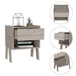 Pemberly Row Nightstand with Drawer and Shelf 21.88in High in Gray