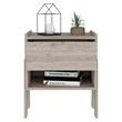 Pemberly Row Nightstand with Drawer and Shelf 21.88in High in Gray