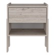 Pemberly Row Nightstand with Drawer and Shelf 21.88in High in Gray