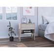 Pemberly Row Nightstand with Drawer and Shelf 21.88in High in Gray