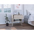 Pemberly Row Nightstand with Drawer and Shelf 21.88in High in Gray