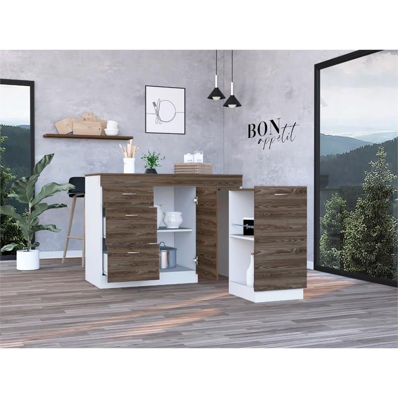 Pemberly Row Kitchen Base Cabinet 45.8in Wide in Multi-Color