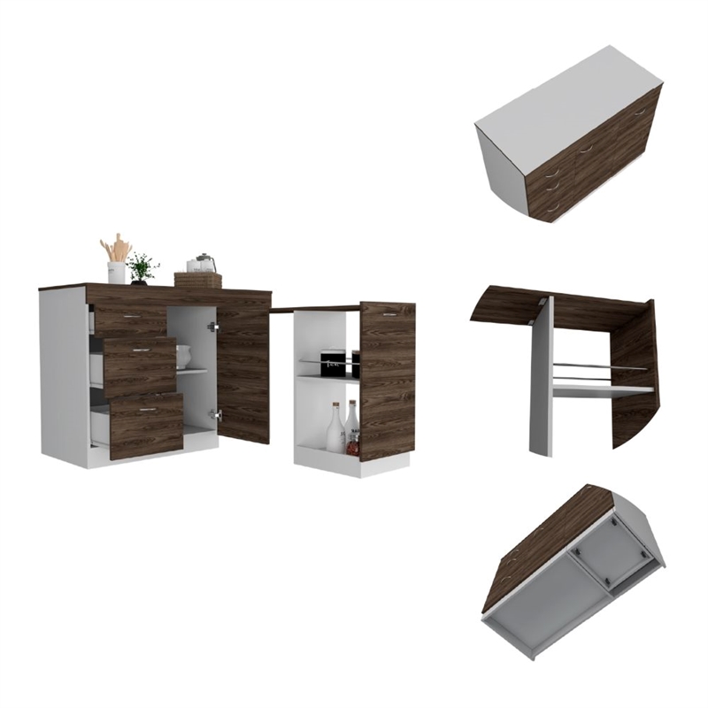 Pemberly Row Kitchen Base Cabinet 45.8in Wide in Multi-Color