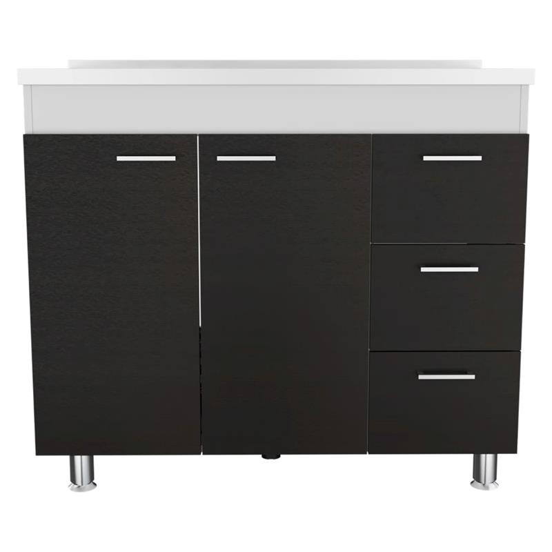 Pemberly Row Kitchen Base Cabinet with Faucet Hole 39.37in in Multi-Color