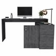 Pemberly Row L-Shaped Corner Office Desk 59.64in Wide in Gray