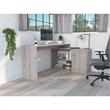 Pemberly Row L-Shaped Corner Office Desk 59.64in Wide in Light Gray