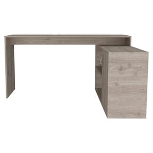 Pemberly Row L-Shaped Corner Office Desk 59.64in Wide in Light Gray