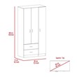 Pemberly Row 3 Door Armoire 35.4in Wide with 2 Drawers in Gray