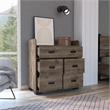 Pemberly Row 5 Drawer Rustic Dresser 33.46in Wide in Dark Brown