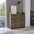 Pemberly Row 5 Drawer Rustic Dresser 33.46in Wide in Dark Brown
