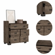 Pemberly Row 5 Drawer Rustic Dresser 33.46in Wide in Dark Brown
