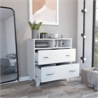 Pemberly Row 2 Drawer Bedroom Dresser with Shelves 31.5in in White