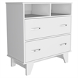Pemberly Row 2 Drawer Bedroom Dresser with Shelves 31.5in in White
