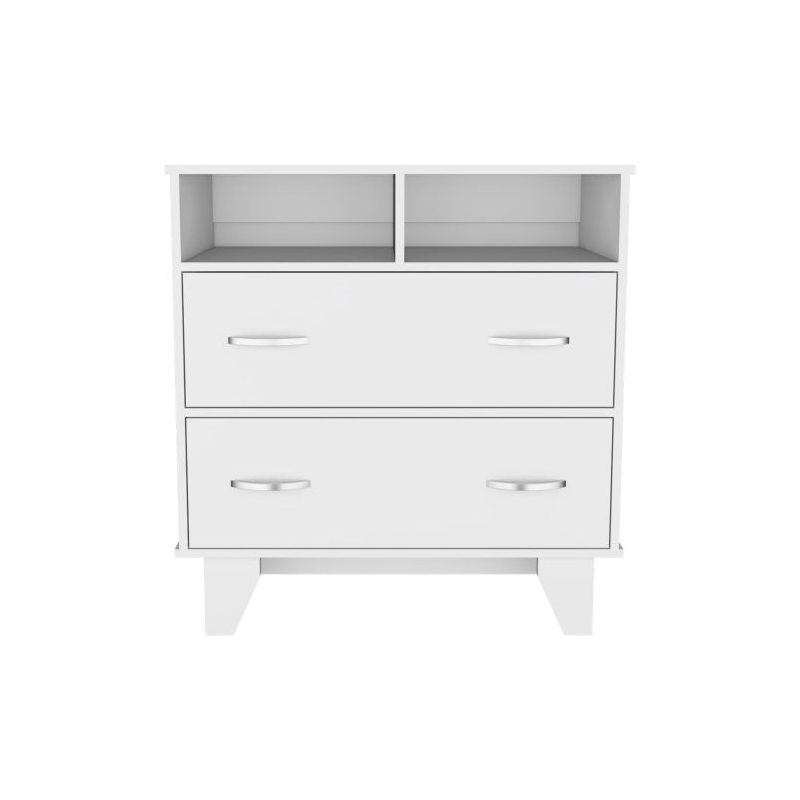 Pemberly Row 2 Drawer Bedroom Dresser with Shelves 31.5in in White