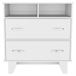 Pemberly Row 2 Drawer Bedroom Dresser with Shelves 31.5in in White