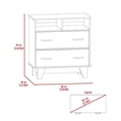 Pemberly Row 2 Drawer Bedroom Dresser with Shelves 31.5in in White