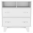 Pemberly Row 2 Drawer Bedroom Dresser with Shelves 31.5in in White