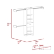 Pemberly Row Configurable Closet System with Shelves 98in Wide in Black