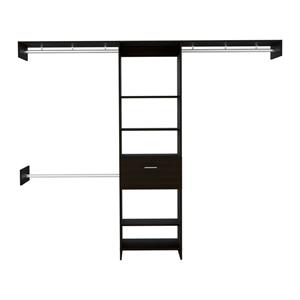 Pemberly Row Configurable Closet System with Shelves 98in Wide in Black