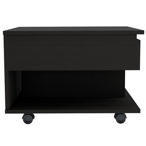 Pemberly Row Lift Top Storage Coffee Table 21.6in Wide in Black