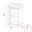 Pemberly Row Mobile Bar Cart with Glass Door Cabinet in Black