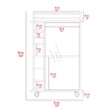Pemberly Row Mobile Bar Cart with Glass Door Cabinet in Black