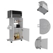 Pemberly Row Mobile Kitchen Cart with Microwave Counter in White