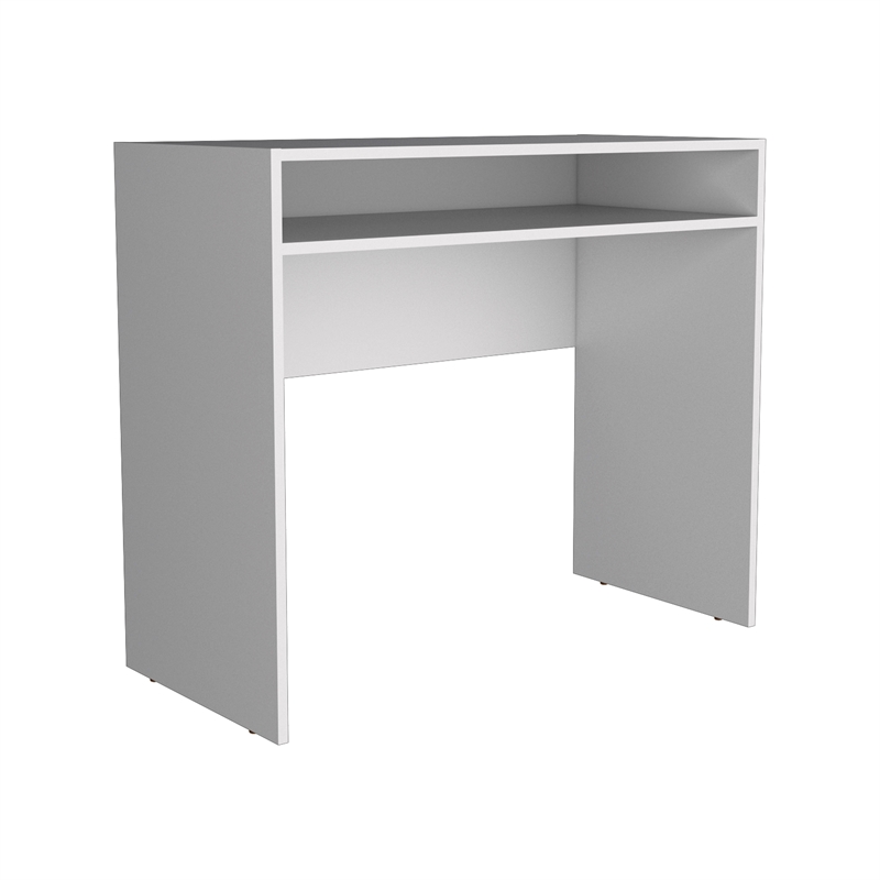 Pemberly Row 35in Floating Writing Desk with Storage in White