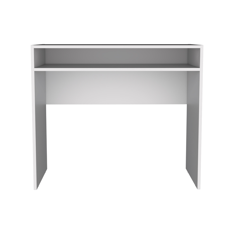 Pemberly Row 35in Floating Writing Desk with Storage in White