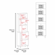 Pemberly Row 76.8in Tall Kitchen Pantry with Cabinets in White