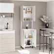 Pemberly Row 76.8in Tall Kitchen Pantry with Cabinets in White