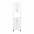 Pemberly Row 76.8in Tall Kitchen Pantry with Cabinets in White