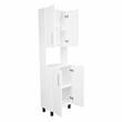 Pemberly Row 76.8in Tall Kitchen Pantry with Cabinets in White