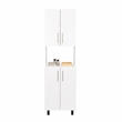 Pemberly Row 76.8in Tall Kitchen Pantry with Cabinets in White