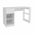 Pemberly Row One Drawer Home Desk with Shelves 47.2in in White