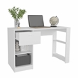 Pemberly Row One Drawer Home Desk with Shelves 47.2in in White