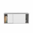 Pemberly Row 32in Wall Mounted Cabinet with Sliding Doors in White