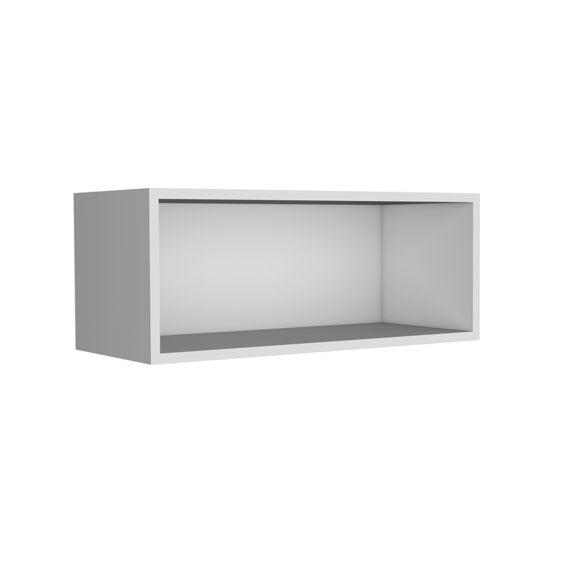Pemberly Row 30in Open Wall Shelf Cabinet 12.5in Deep in White