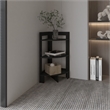 Pemberly Row 3 Tier Corner Side Table with Tray 37in in Black