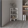 Pemberly Row 3 Tier Corner Side Table with Tray 37in in White