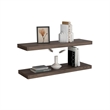 Pemberly Row 31.5in Modern Floating Wall Shelves Set of 2 in Dark Walnut