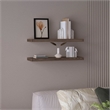 Pemberly Row 31.5in Modern Floating Wall Shelves Set of 2 in Dark Walnut
