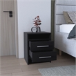 Pemberly Row Floating Nightstand with 2 Drawers 24in Wide in Black