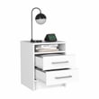 Pemberly Row Floating Nightstand with 2 Drawers 24in Wide in White