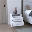 Pemberly Row Floating Nightstand with 2 Drawers 24in Wide in White