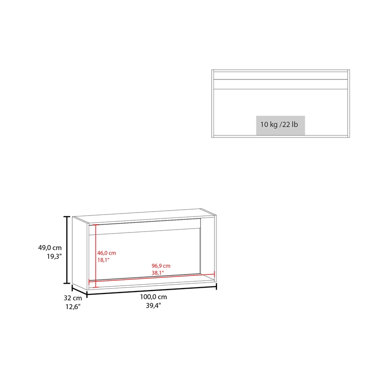 Pemberly Row Two Door Kitchen Wall Cabinet 39.3in Wide in White