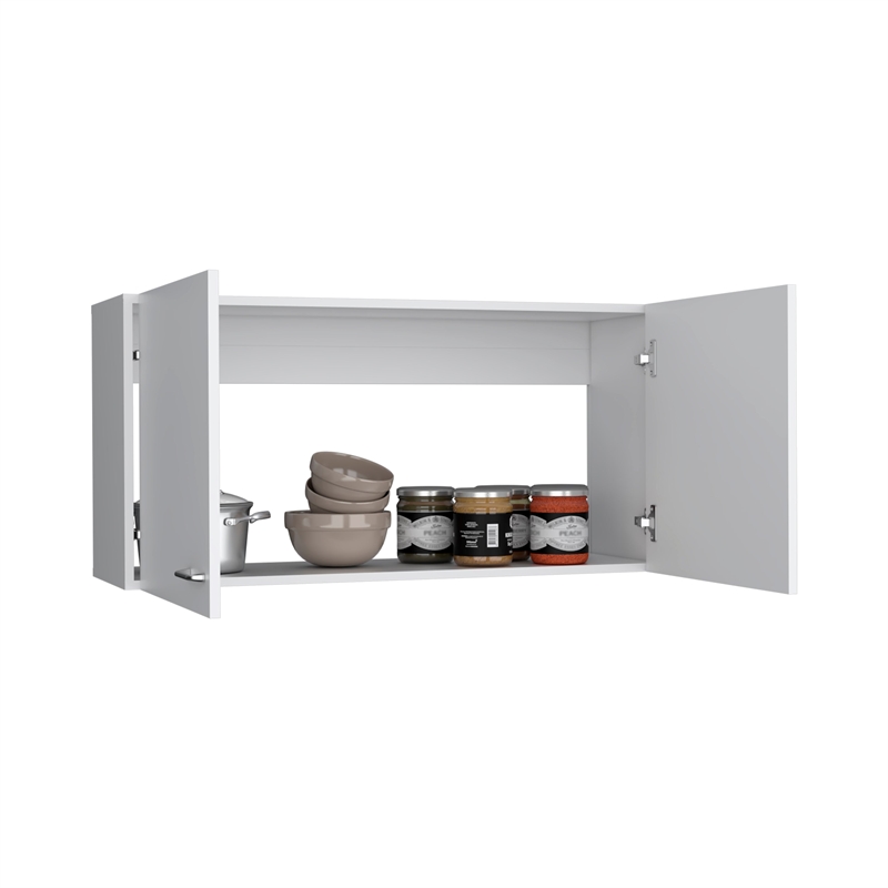 Pemberly Row Two Door Kitchen Wall Cabinet 39.3in Wide in White