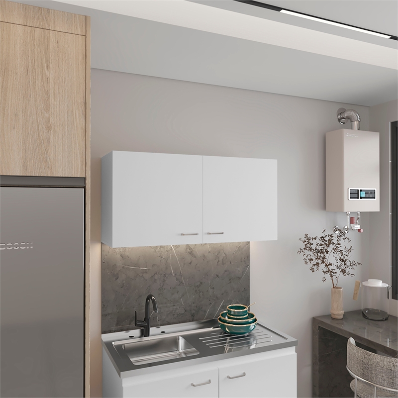 Pemberly Row Two Door Kitchen Wall Cabinet 39.3in Wide in White